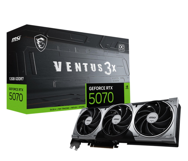 MSI GeForce RTX 5070 Ventus 3X OC 12GB GDDR7 DLSS5 - 1318508 - zdjęcie